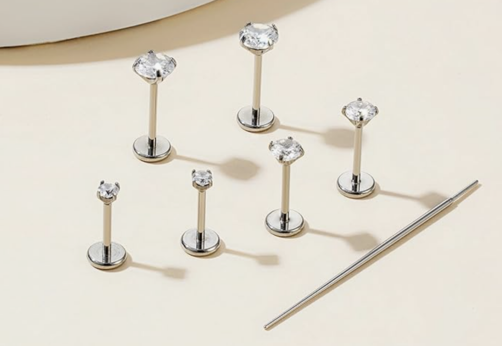 flat back earrings, titanium flat back studs